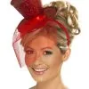 Mini Glitter Hogehoed Rood Vrouw