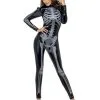 Sexy En Glimmend 3d Skelet Catsuit Vrouw Kostuum