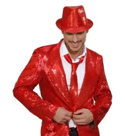 Stropdas Pailletten Rood -Sprookjeskleding Verkoopwinkel 9063r c 1