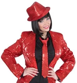 Stropdas Pailletten Rood -Sprookjeskleding Verkoopwinkel 9063r d 1