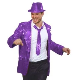 Stropdas Pailletten Paars -Sprookjeskleding Verkoopwinkel 9166p d