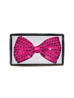 Zwierige Vlinderdas Met Pailletten Fuchsia