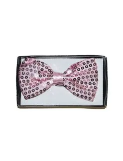 Zwierige Vlinderdas Met Pailletten Roze