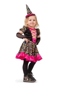 Betoverende Confetti Heks Meisje Kostuum