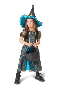 Blauwe Spinnenheks Meisje Kostuum