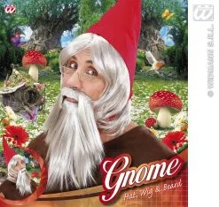 Pruik Kabouter Met Baard En Muts -Sprookjeskleding Verkoopwinkel g6499 c