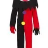 Enge Rood Zwarte Lach Clown Kind Kostuum