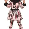 Gestreepte Niet Zo Grappige Scary Clown Kind Kostuum