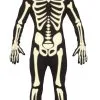 Dansend In De Nacht Fluorescerend Skelet Man Kostuum