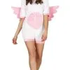 Gevleugelde Roze Eenhoorn Korte Jumpsuit Vrouw Kostuum