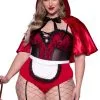 Rood Sexy Kapje Plus Size Vrouw Kostuum