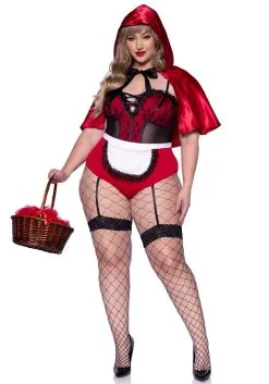 Rood Sexy Kapje Plus Size Vrouw Kostuum -Sprookjeskleding Verkoopwinkel leg 2022 86975x 012 3 5