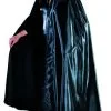 Glanzend Zwarte Cape Met Capuchon Vrouw