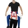 Op De Rug Van Een Horror Clown Man Kostuum