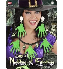 Halloween Juweel Ketting En Oorbellen Heksenhanden -Sprookjeskleding Verkoopwinkel wdm1014 05731 c 1