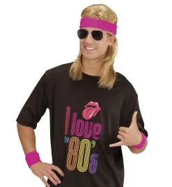 Atletische 80s Zweetband Set, Neon Rose -Sprookjeskleding Verkoopwinkel wdm1014 05832 c 8