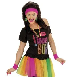 Atletische 80s Zweetband Set, Neon Rose -Sprookjeskleding Verkoopwinkel wdm1014 05832 e 8