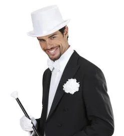 Hoge Hoed Wit, Fluweel -Sprookjeskleding Verkoopwinkel wdm1014 1435b c 1