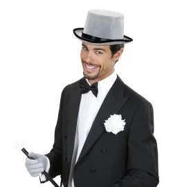 Hoge Hoed Grijs, Fluweel -Sprookjeskleding Verkoopwinkel wdm1014 1436g c