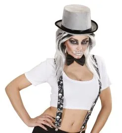 Hoge Hoed Grijs, Fluweel -Sprookjeskleding Verkoopwinkel wdm1014 1436g d