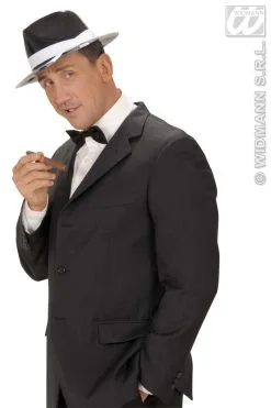 Pvc Gangsterhoed Met Witte Band -Sprookjeskleding Verkoopwinkel wdm1014 2864g c 3