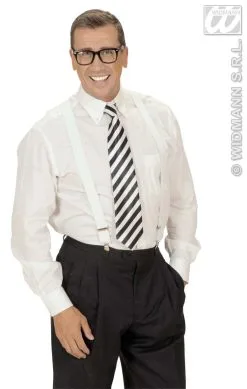 Satijnen Stropdas Wit Met Zwarte Strepen -Sprookjeskleding Verkoopwinkel wdm1014 2995p g