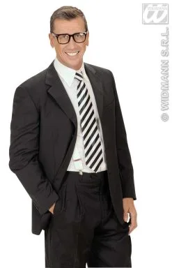 Satijnen Stropdas Wit Met Zwarte Strepen -Sprookjeskleding Verkoopwinkel wdm1014 2995p h