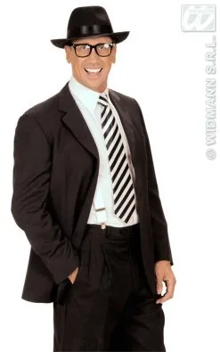 Satijnen Stropdas Wit Met Zwarte Strepen -Sprookjeskleding Verkoopwinkel wdm1014 2995p i