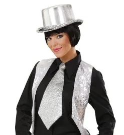 Stropdas Lurex, Zilver -Sprookjeskleding Verkoopwinkel wdm1014 9363a d 1