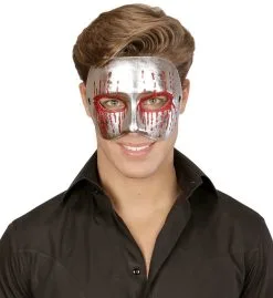 Masker Psychopaat Zilver Met Bloedende Ogen Bloody Pierot -Sprookjeskleding Verkoopwinkel wdm1516 03642 c