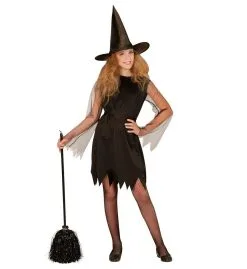 Klassieke Heksenbezem Zwart, Glitter 92cm -Sprookjeskleding Verkoopwinkel wdm1516 52782 c 1