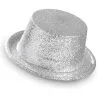 Showmaster Glitter Hoge Hoed, Zilver