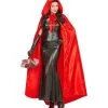 Satijnen Cape Met Kap Rood Velvetia