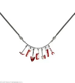 Ketting Met Bloederige Gereedschap Bedeltjes