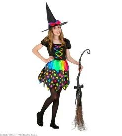 Gekleurde Polkadot Heks Henrika Meisje Kostuum -Sprookjeskleding Verkoopwinkel wdm 2021 1040 3 2