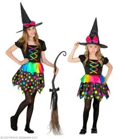 Gekleurde Polkadot Heks Henrika Meisje Kostuum -Sprookjeskleding Verkoopwinkel wdm 2021 1040 5 2