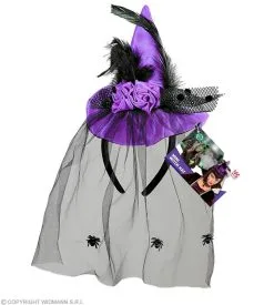 Paarse Mini Heksenhoed Met Sluier -Sprookjeskleding Verkoopwinkel wdm 2021 75732 3 2