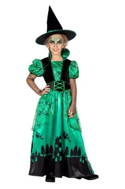 Green Witch Spookhuis Heks Meisje Kostuum
